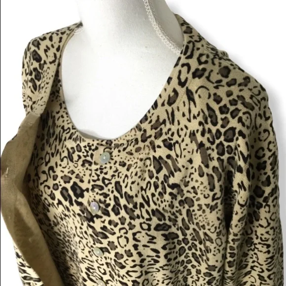 Animal Leopard print sweater cardigan set SIze 18-20 - Picture 1 of 9